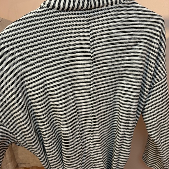 LOFT Lightweight Blazer L Striped Open-Front 3/4 Sleeve Women's - Picture 4 of 5